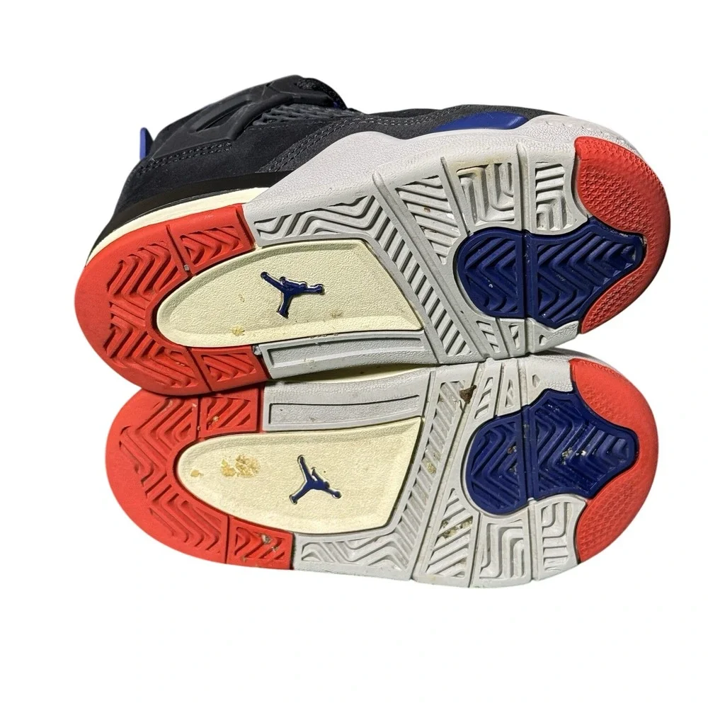 Nike Air Jordan 4 Retro Rare Air Black‎ Grey Blue Red IB4387-003 Toddler 8C